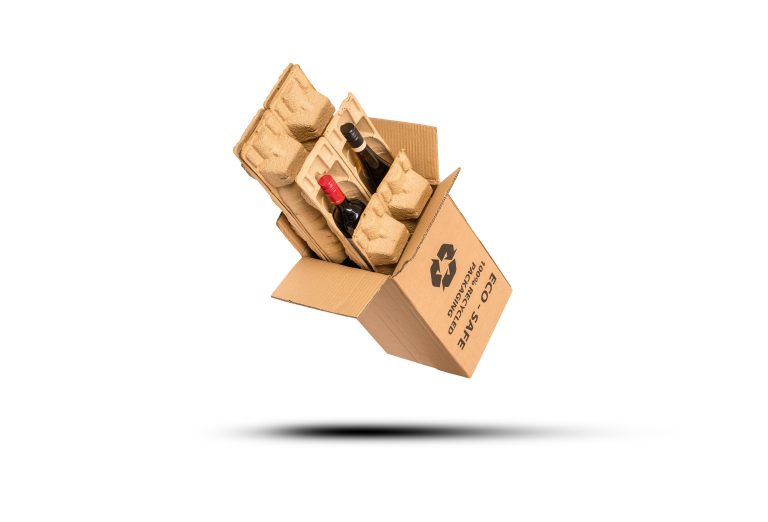 Double Bottle Pulp Packaging - 10 Sets | Sustainable Packaging Scotland